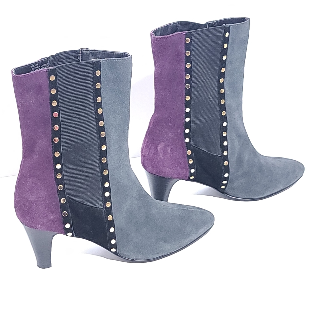 Lou Lou de la Falaise purple/ grey suede boots 9M - Picture 3 of 3